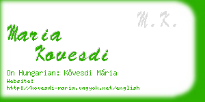 maria kovesdi business card