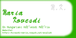 maria kovesdi business card